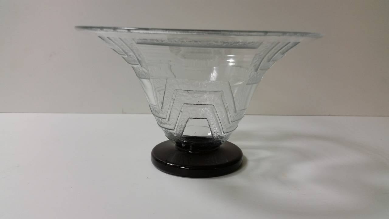 French Art Deco Glass Vase by Charles Schneider