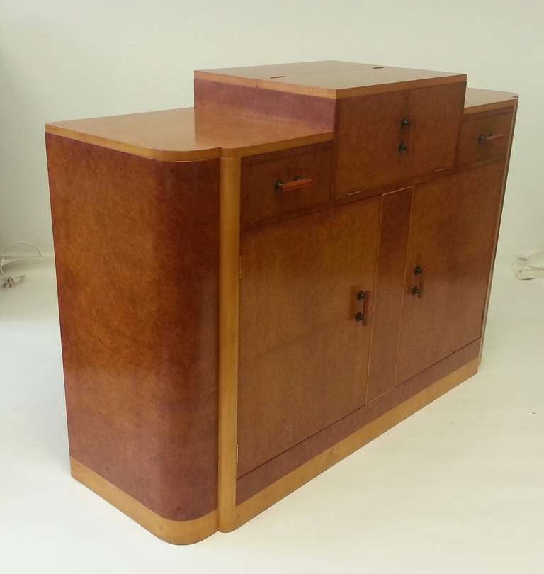 British Art Deco Cocktail Sideboard Credenza  For Sale