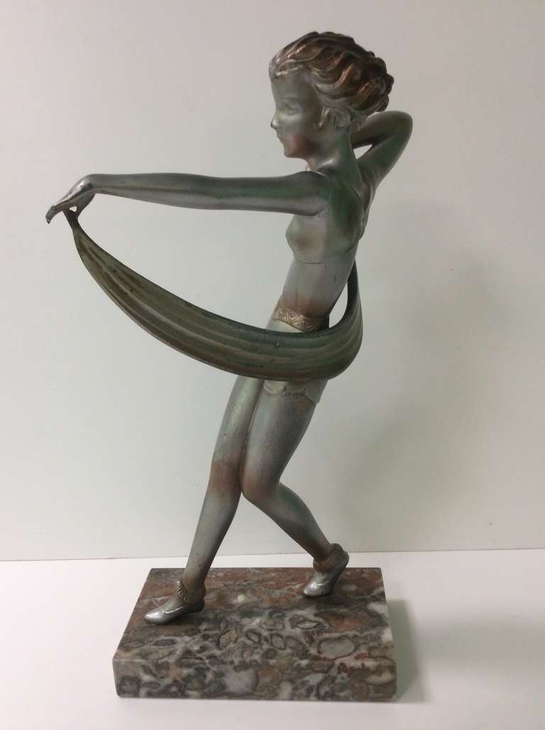 French Patinated Metal Figure by Lorenzl