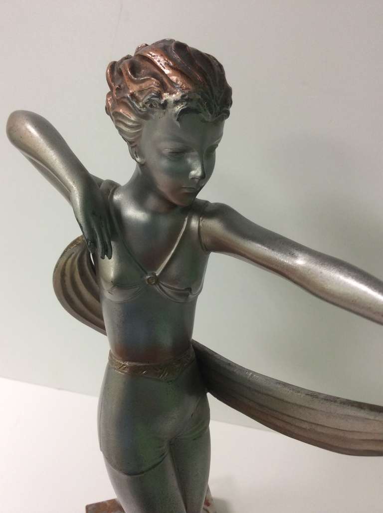 Patinated Metal Figure by Lorenzl In Excellent Condition In London, GB