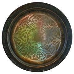 Christofle Silver Bronze Inlaid Charger 6