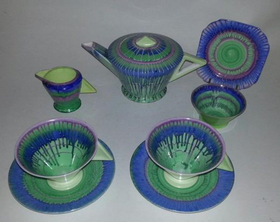 Shelley Art Deco Voguge Tea Set For Two