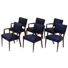 Mid-Century Modern Design Set of Six Rosewood Boardroom Chairs