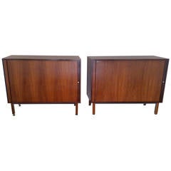 Marius Byrialsen Mid-20th Century Design Pair of Rosewood Tambour Door Cabinets