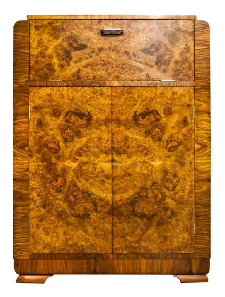 Art Deco Walnut Cocktail Cabinet