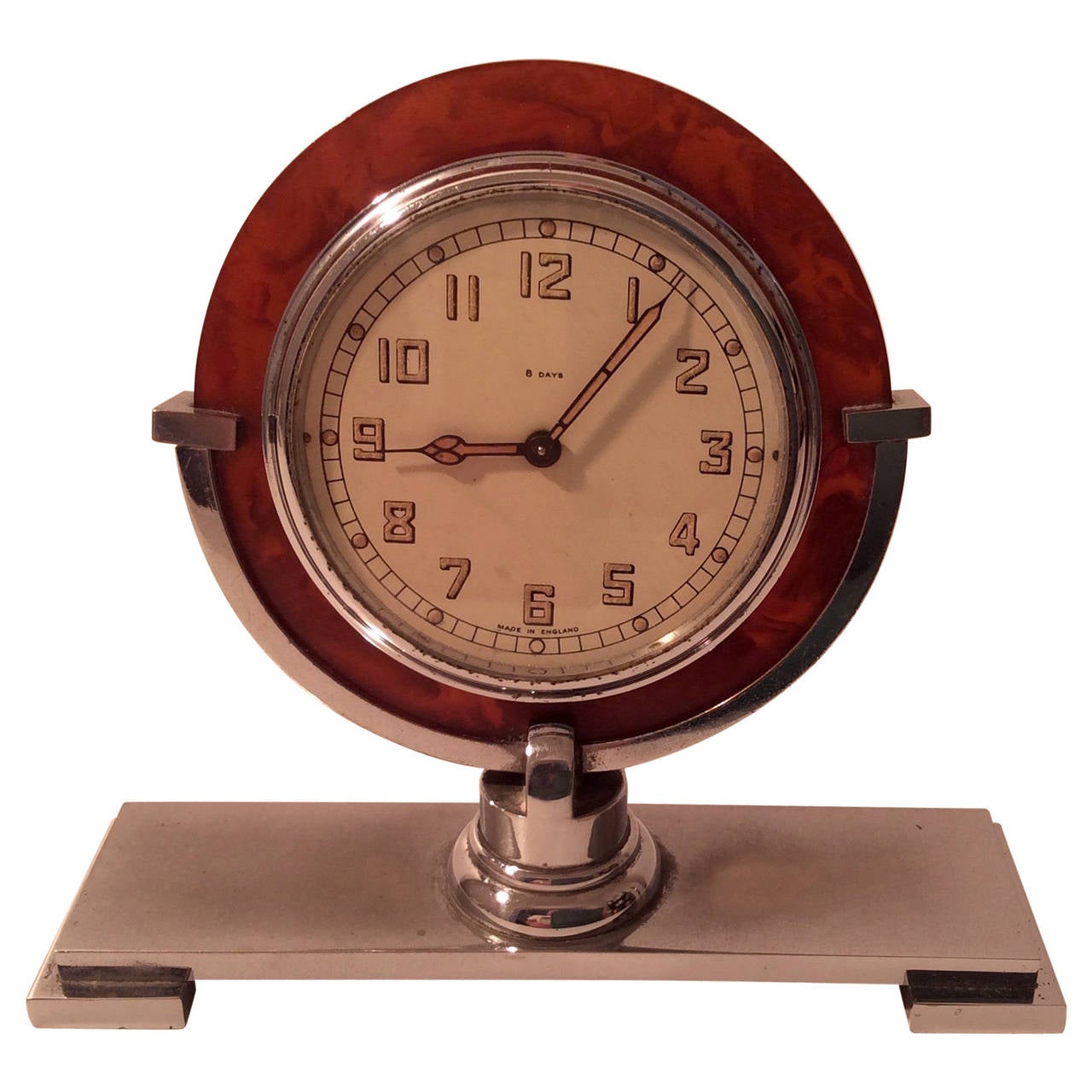 Art Deco Clock in Chrome and Acrylic at 1stDibs