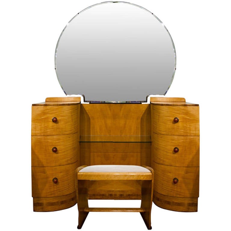 Art Deco Dressing Table and Stool by Harry and Lou Epstein at 1stDibs