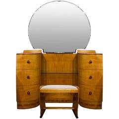 Art Deco Dressing Table and Stool by Harry and Lou Epstein