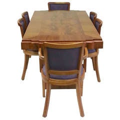 Art Deco Dining Table And Six Chairs