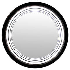 Art Deco Black Lacquer Back-lit Mirror