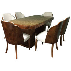 Art Deco Dining Table And Six Chairs By Harry And Lou Epstein