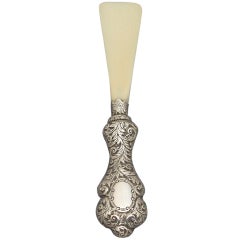 Victorian sterling and ivory shoehorn