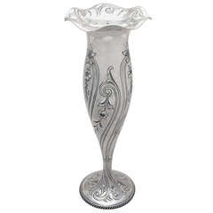 Circa 1900 Art Nouveau Sterling Silver Vase