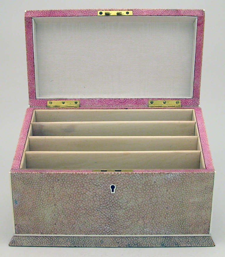 Shagreen Letter Box circa 1920 England In Excellent Condition For Sale In Los Angeles, CA