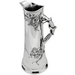 Circa 1900, Aesthetic Movement, Sterling Silver Pitcher