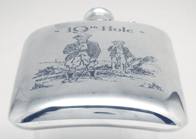 Sterling Silver Flask By Wm Kerr, Circa 1900 In Excellent Condition For Sale In Los Angeles, CA