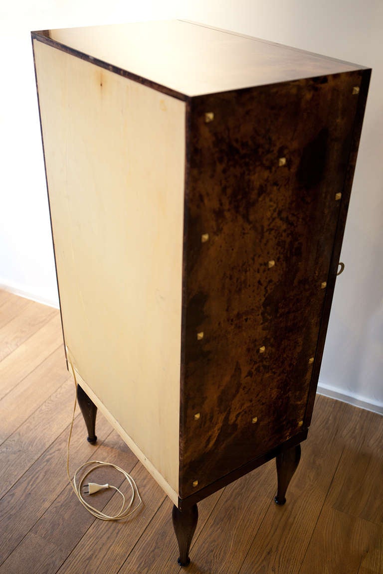 Parchment Bar Cabinet by Aldo Tura In Excellent Condition In Antwerp, BE