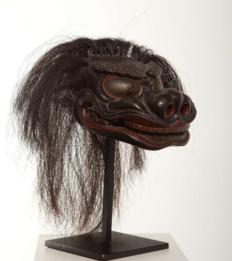18th Century and Earlier Japanese Buddhist Lion Mask 
