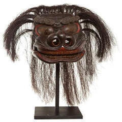 Japanese Buddhist Lion Mask " Gashira " 18th c.