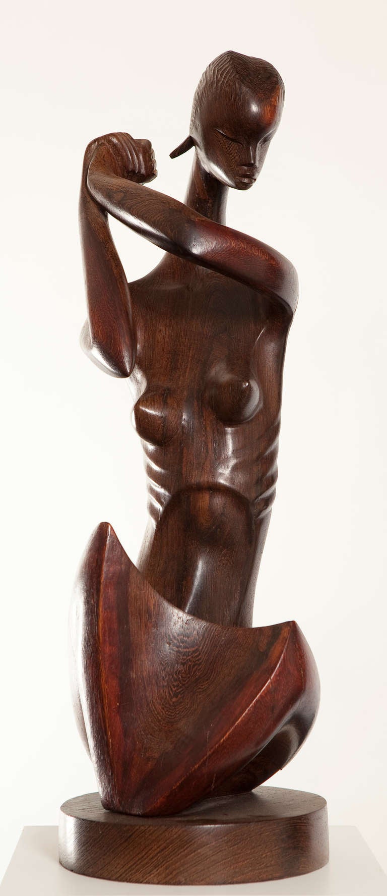 Carved Wooden Sculpture by Congolese Artist Ndombele For Sale