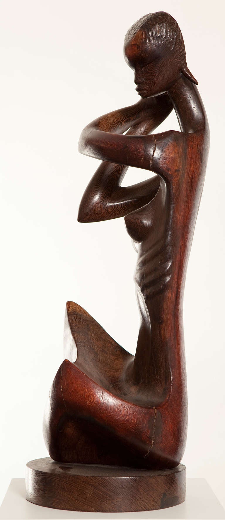 Wooden Sculpture by Congolese Artist Ndombele For Sale 2