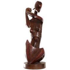 Wooden Sculpture by Congolese Artist Ndombele