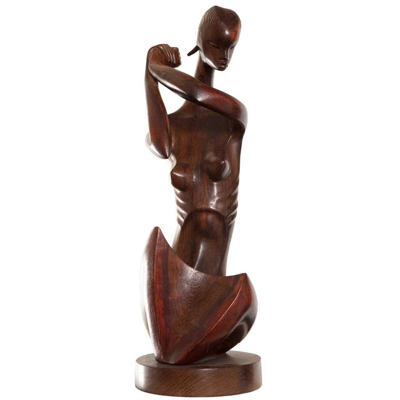 Wooden Sculpture by Congolese Artist Ndombele For Sale