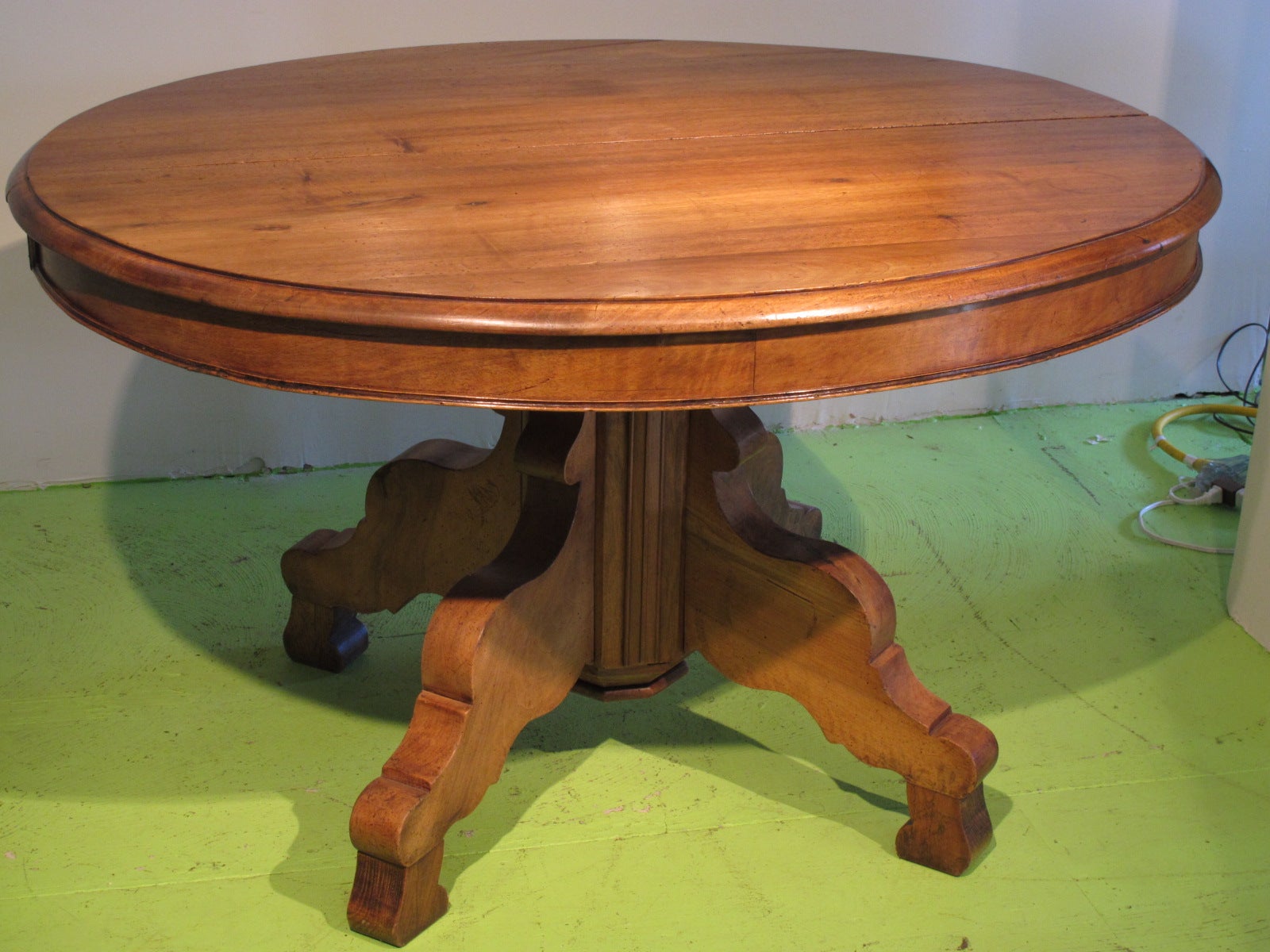 Oval Pedestal Dining Table with 2 Large Finished Extension Leaves