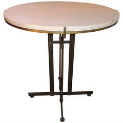 Travertine and Bronze Gueridon