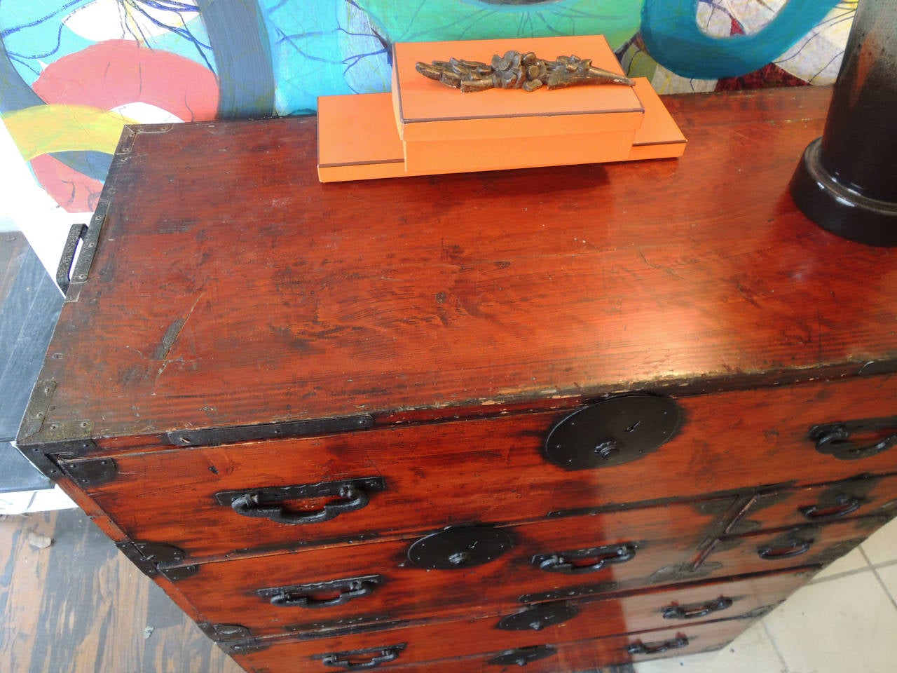 Wood Pair of Tansu Chests