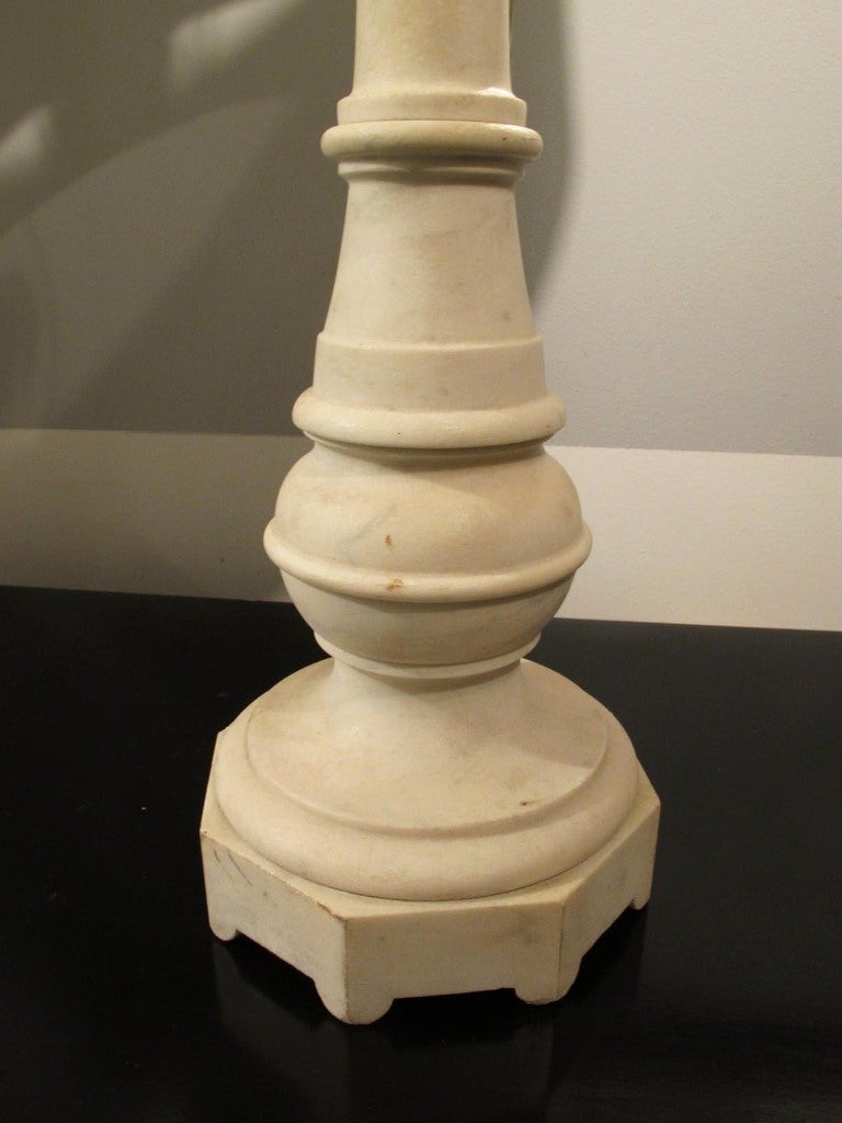19th C. French Marble Candlestick Lamps In Excellent Condition In Washington, DC