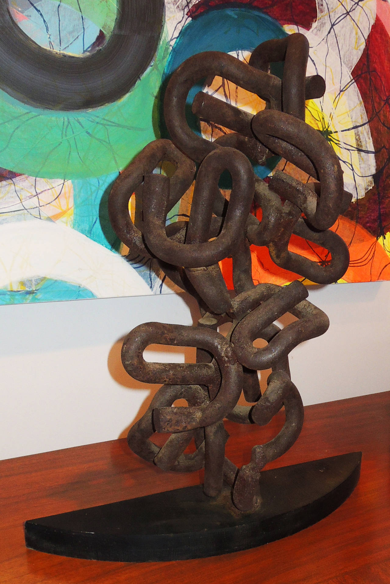 Iron Abstract Metal Sculpture by Joe Seltzer For Sale