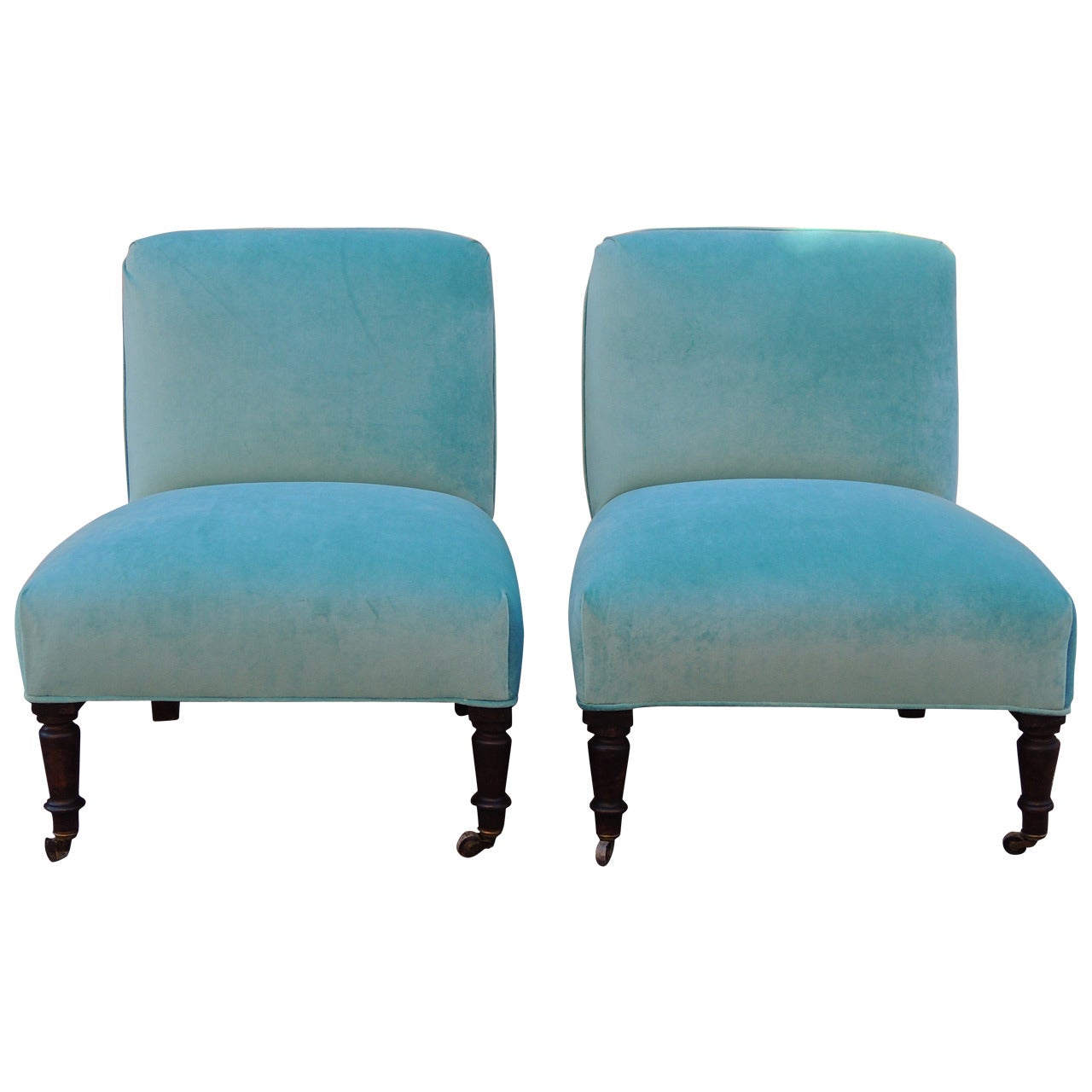 Pair of Napoleon III Slipper Pillow Back Chairs