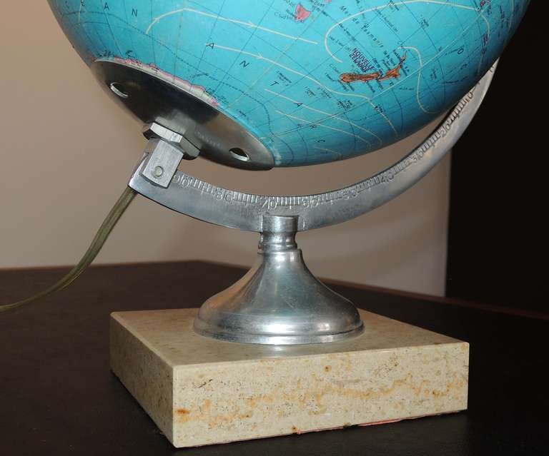 20th Century Illuminated Glass Globe French