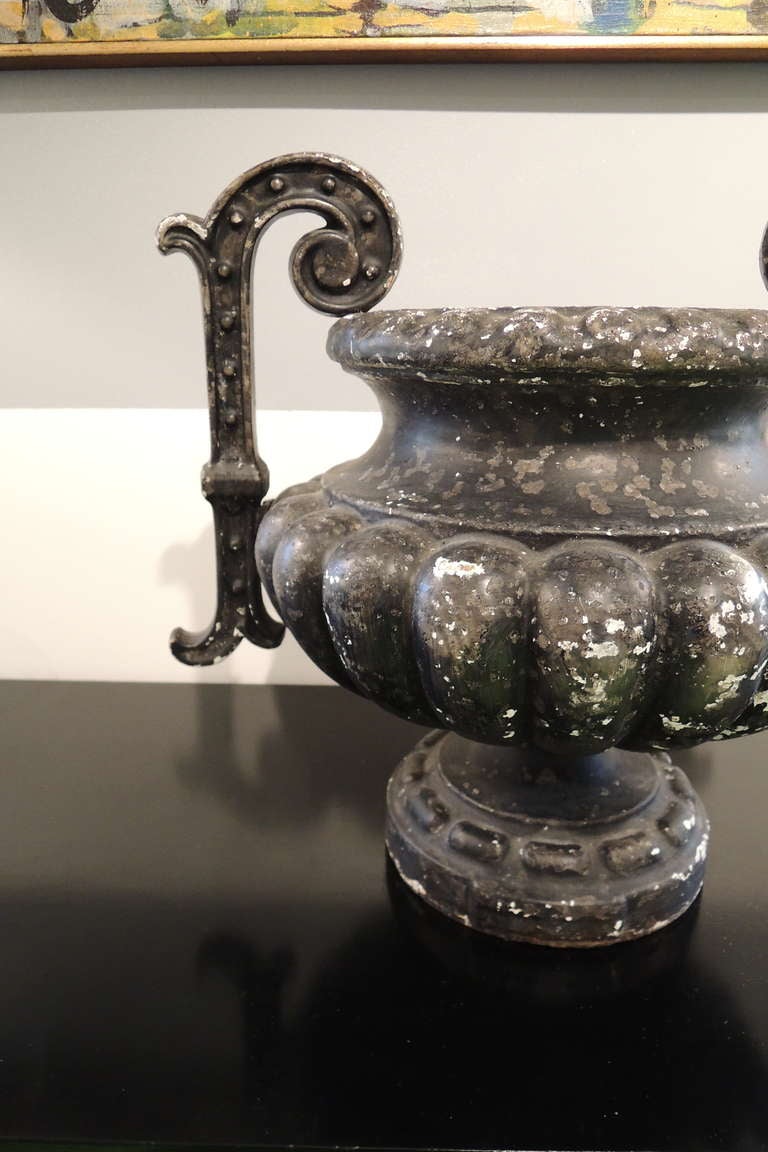 French Enameled Cast-iron Urn In Excellent Condition In Washington, DC