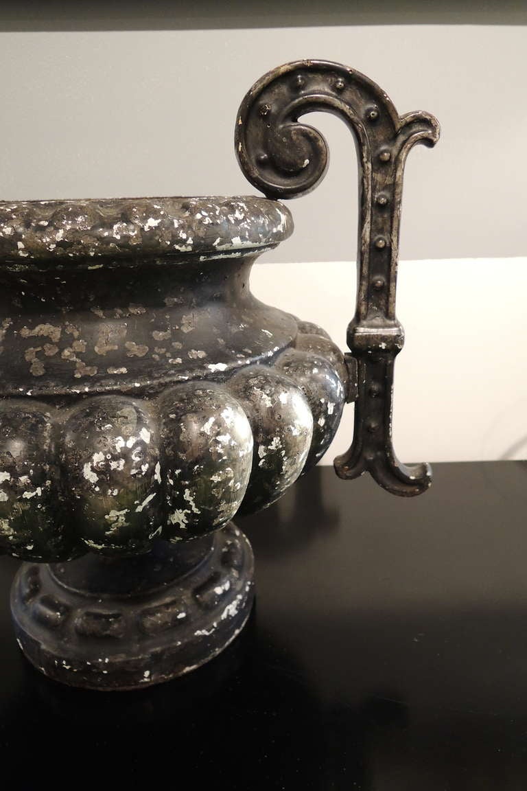 19th Century French Enameled Cast-iron Urn