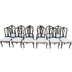 Set of 12 Venetian dining chairs