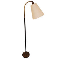 Adnet style leather standing lamp