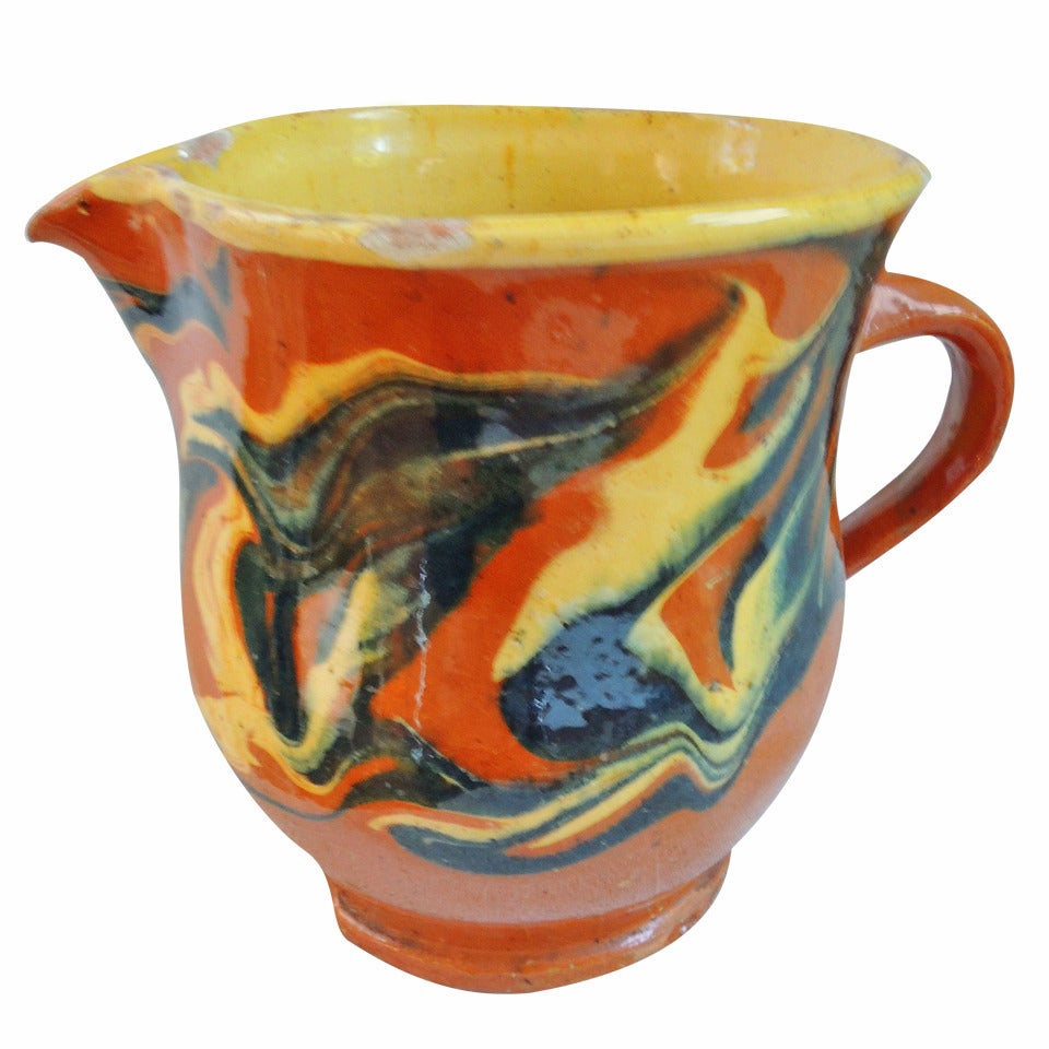 French Jaspé Swirl Pitcher