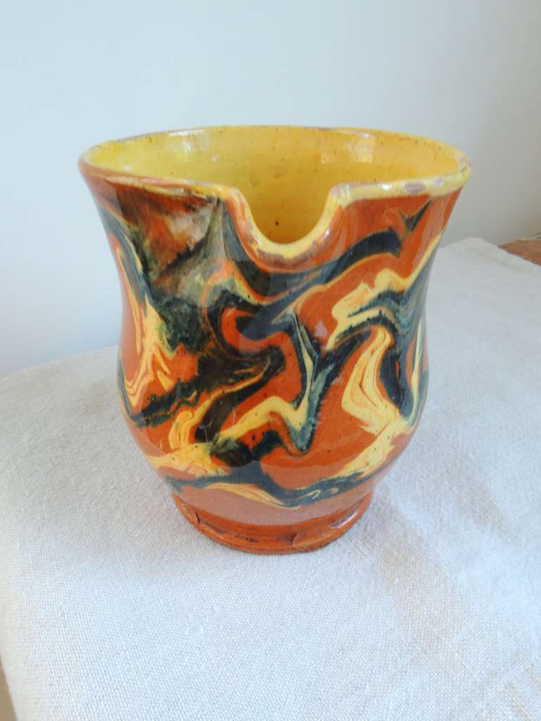 French Jaspé Swirl Pitcher In Good Condition In Washington, DC