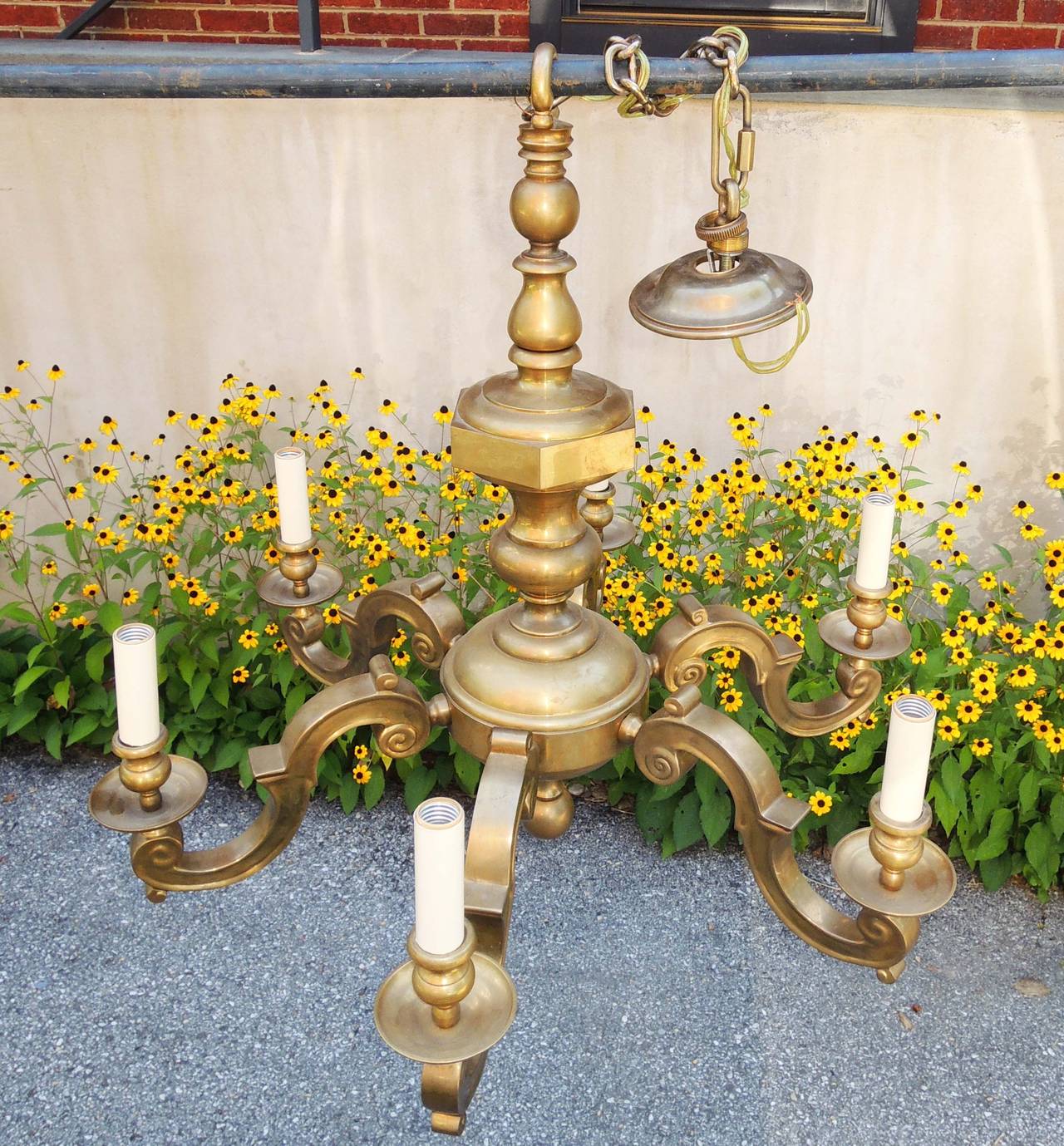 Classical Brass Chandelier For Sale 3