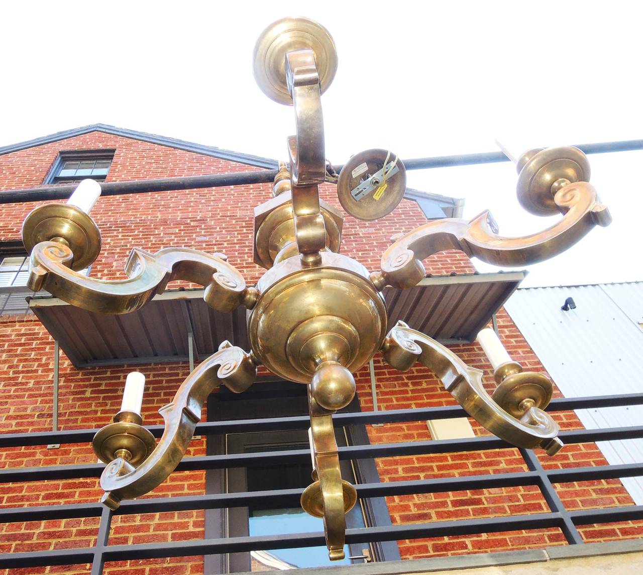 American Classical Brass Chandelier For Sale