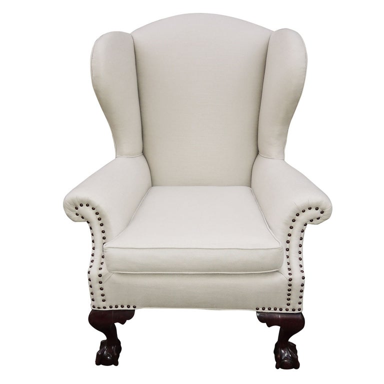 Chippendale Style Wing Chair For Sale at 1stDibs