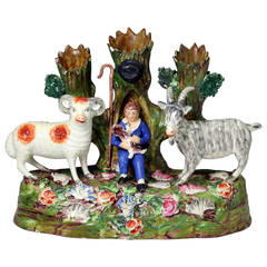 Antique Staffordshire Dale Pottery figure group early 19th century English