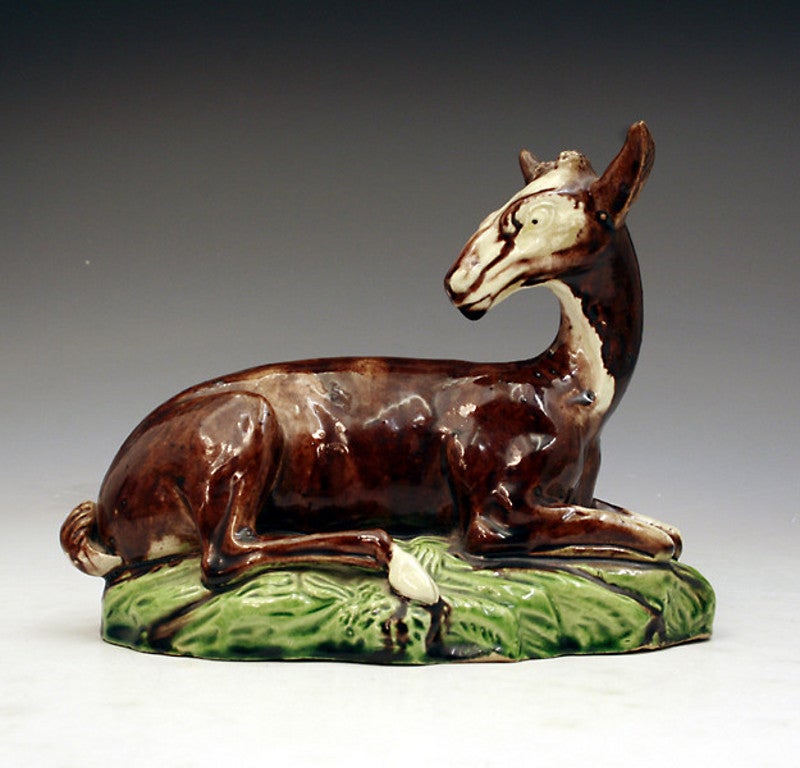 Ralph Wood Staffordshire pottery figure of a doe 18th century