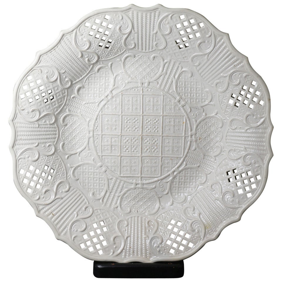 Antique Staffordshire Pottery Saltglaze Dish 18th Century circa 1770