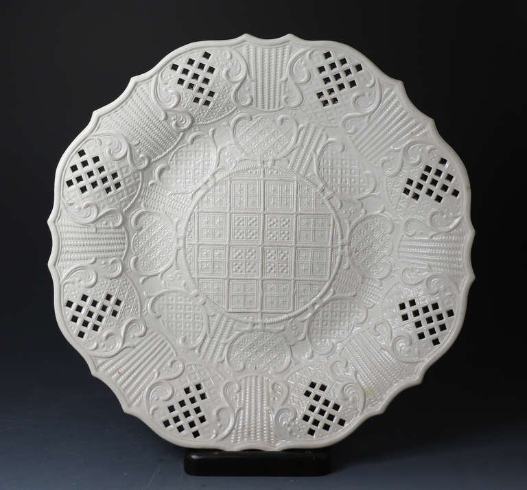 Antique Staffordshire Pottery Saltglaze Dish 18th Century circa 1770