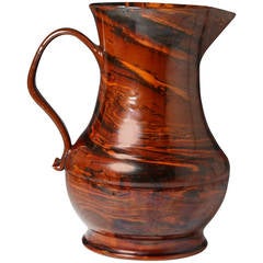 English pottery agateware pitcher mid 18th century
