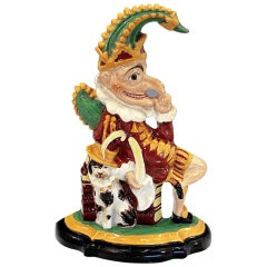 Antique Staffordshire Pottery Figure Of Punch C1855