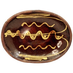 English earthenware slipware loaf dish early 19th century 